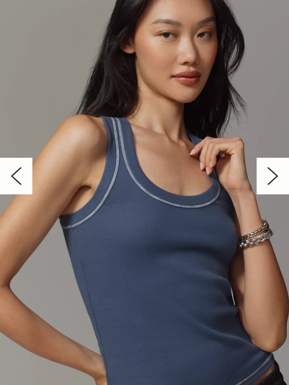 Pilcro | The Sunny Scoop-Neck Tank Top in Navy